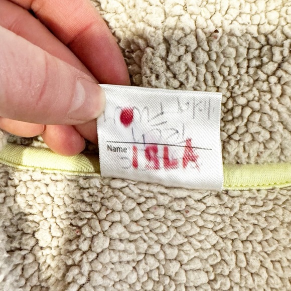 Hanna Andersson | Sherpa Lined Knit Hoodie, Red and Pink Color Block Sz. 80cm - Picture 7 of 10